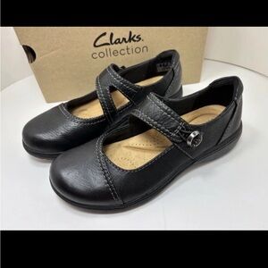 Clarks Carleigh Jane Womens Mary Jane Shoes Size 7 Med Black Leather Round Toe